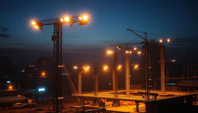Iluminação eficiente para obras noturnas em Barueri